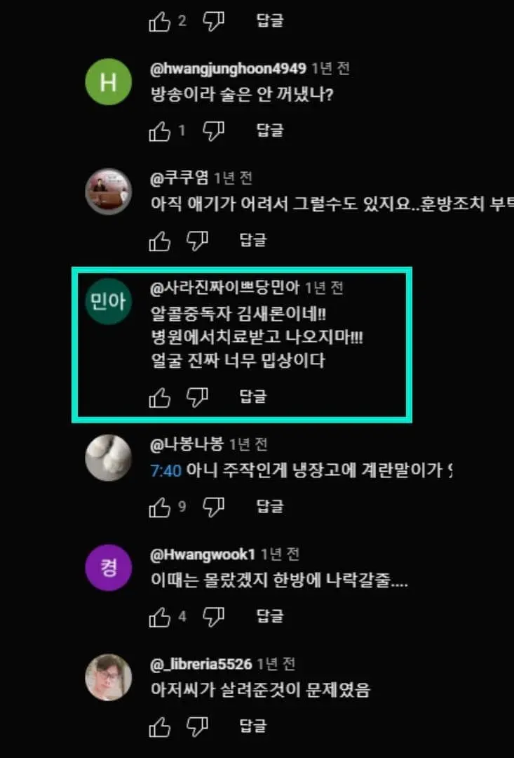 김새론 유튜브 댓글 레전드