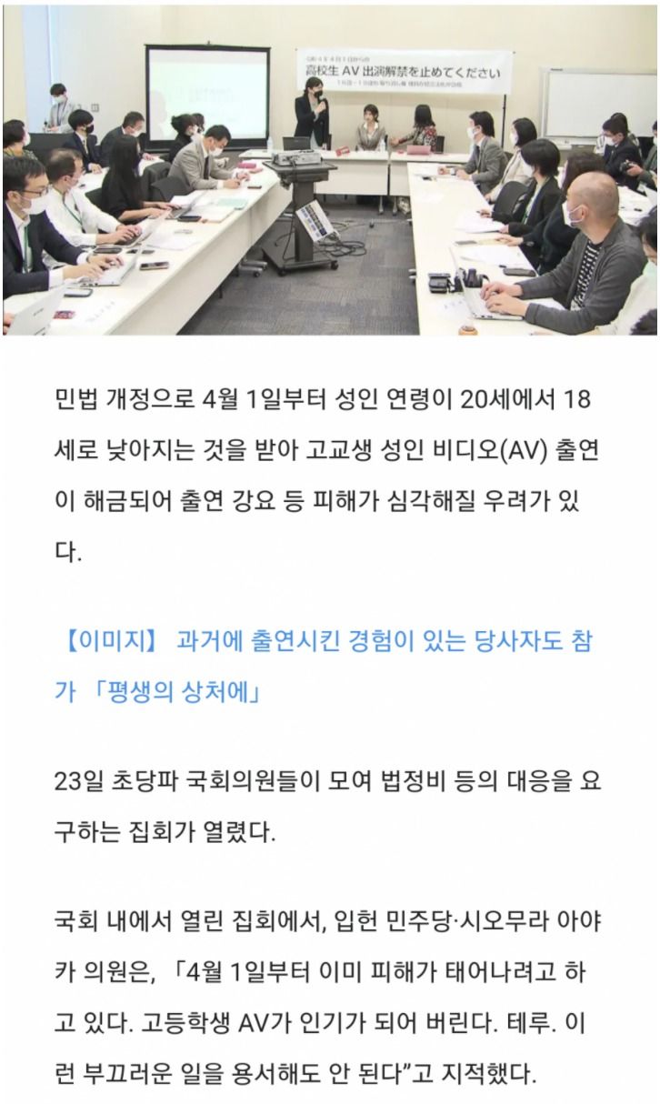 성인 연령 기준이 낮아진 일본에 가장 먼저 나온 문제.