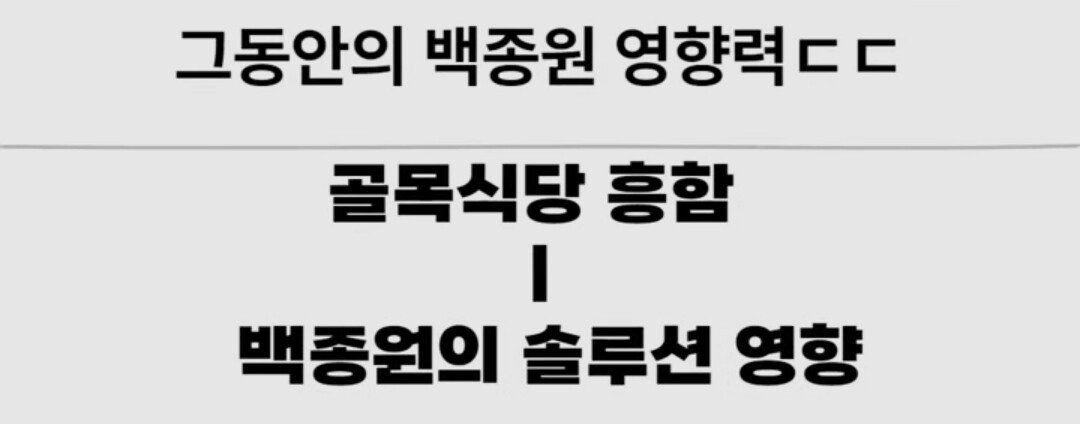 그동안의 백종원 빽보이들 패턴