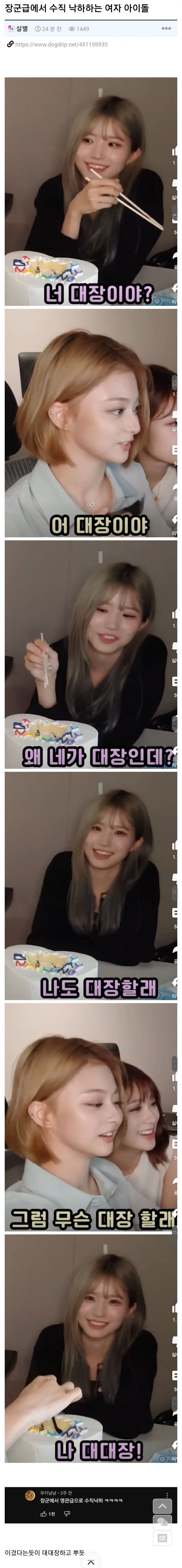 장군급에서 수직낙하 한 여자아이돌jpg