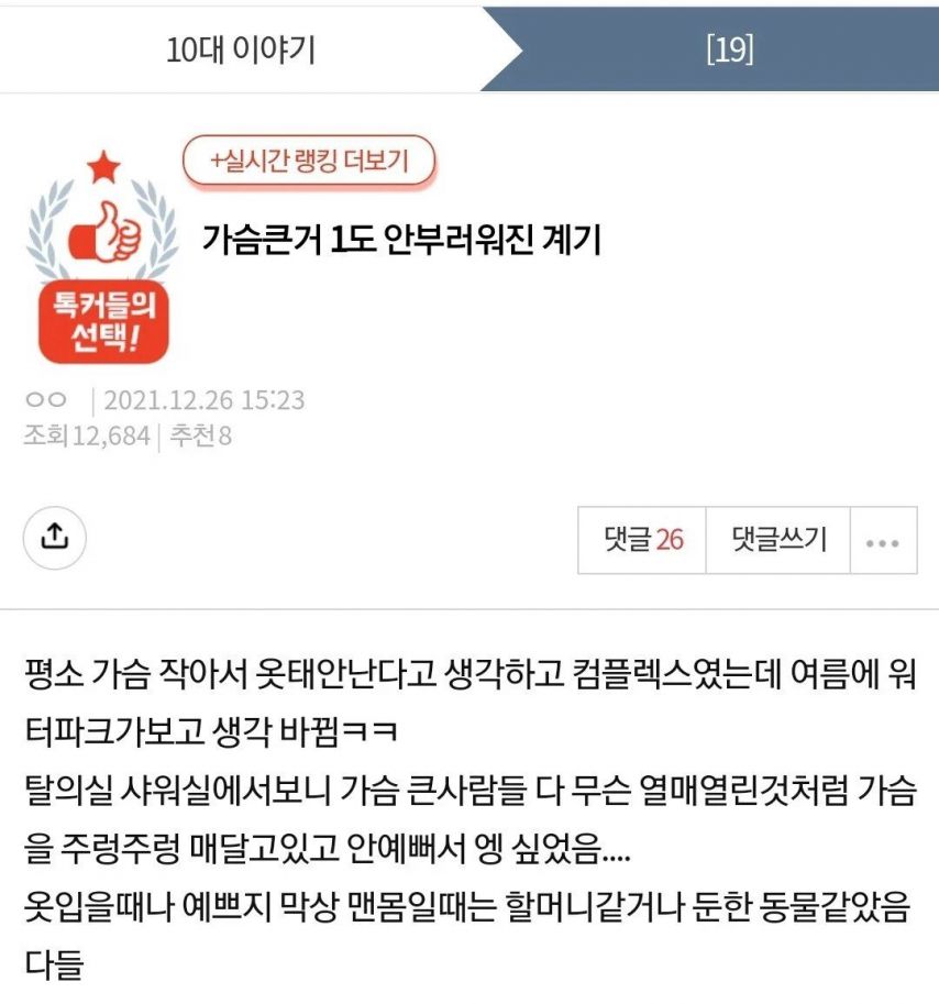가슴큰거 1도 안부러워진 계기