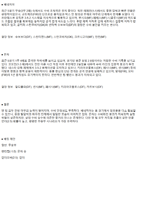 2025년 04월 12일 베네치아 몬차 해외스포츠 중계 및 분석 올스티비