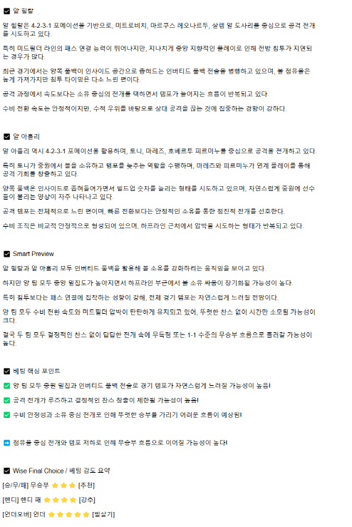 2025년 04월 30일 알 힐랄 알 아흘리 스포츠 중계 및 분석 올스티비