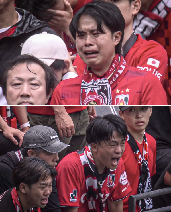 경기 종료 2분 남기고 무너진 우라와 팬들 통한의 눈물