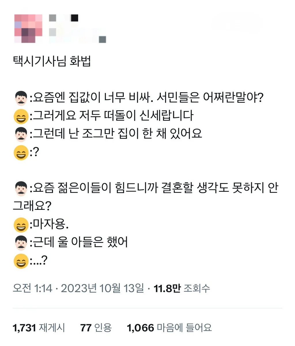 묘하게 킹받는 택시기사 화법
