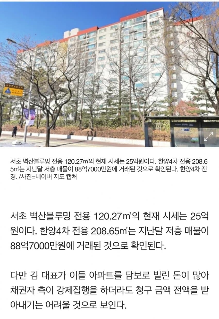 가세연 김세의, 113억 강남아파트 2채 가압류 채권자는 김수현