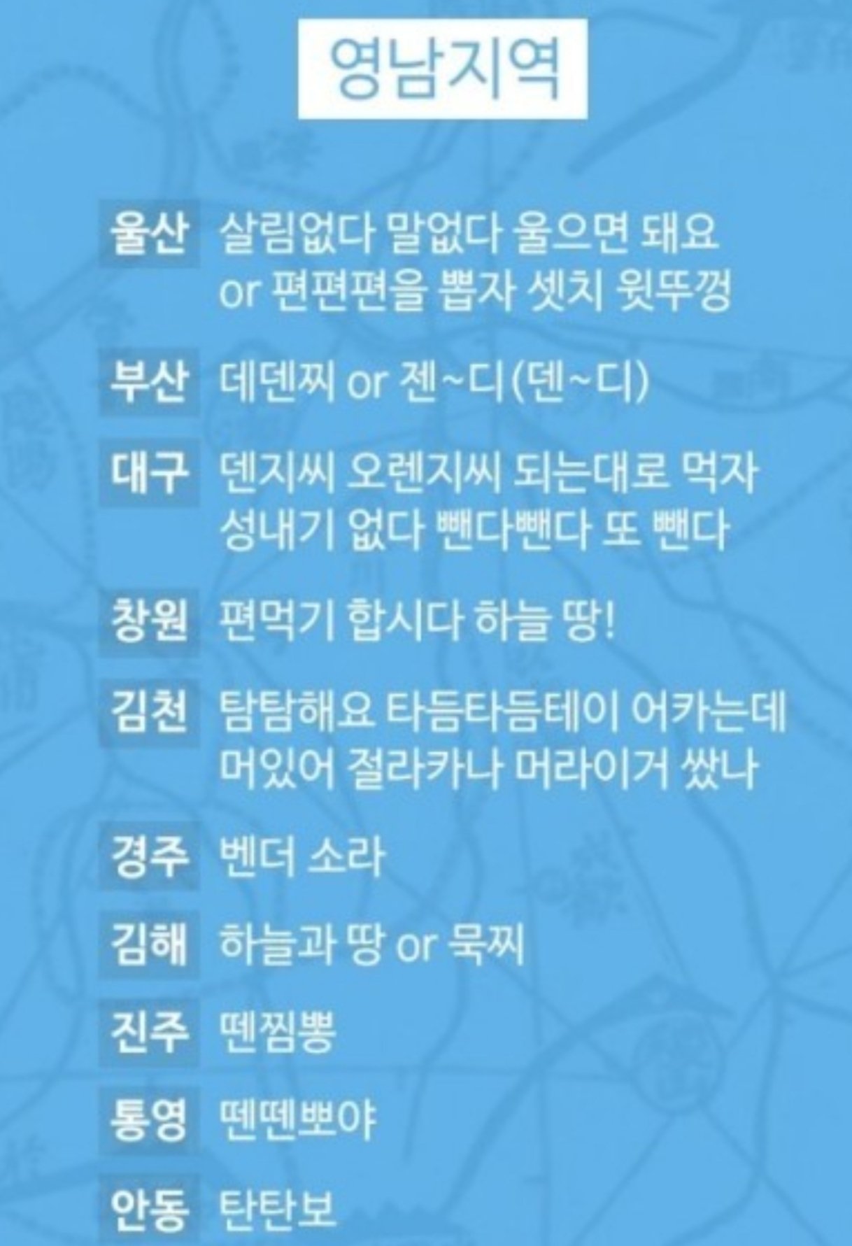 지역별 편가르기 구호