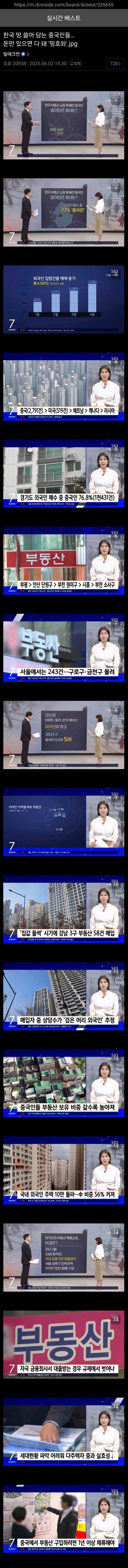 한국 부동산 쓸어담는 중국인들
