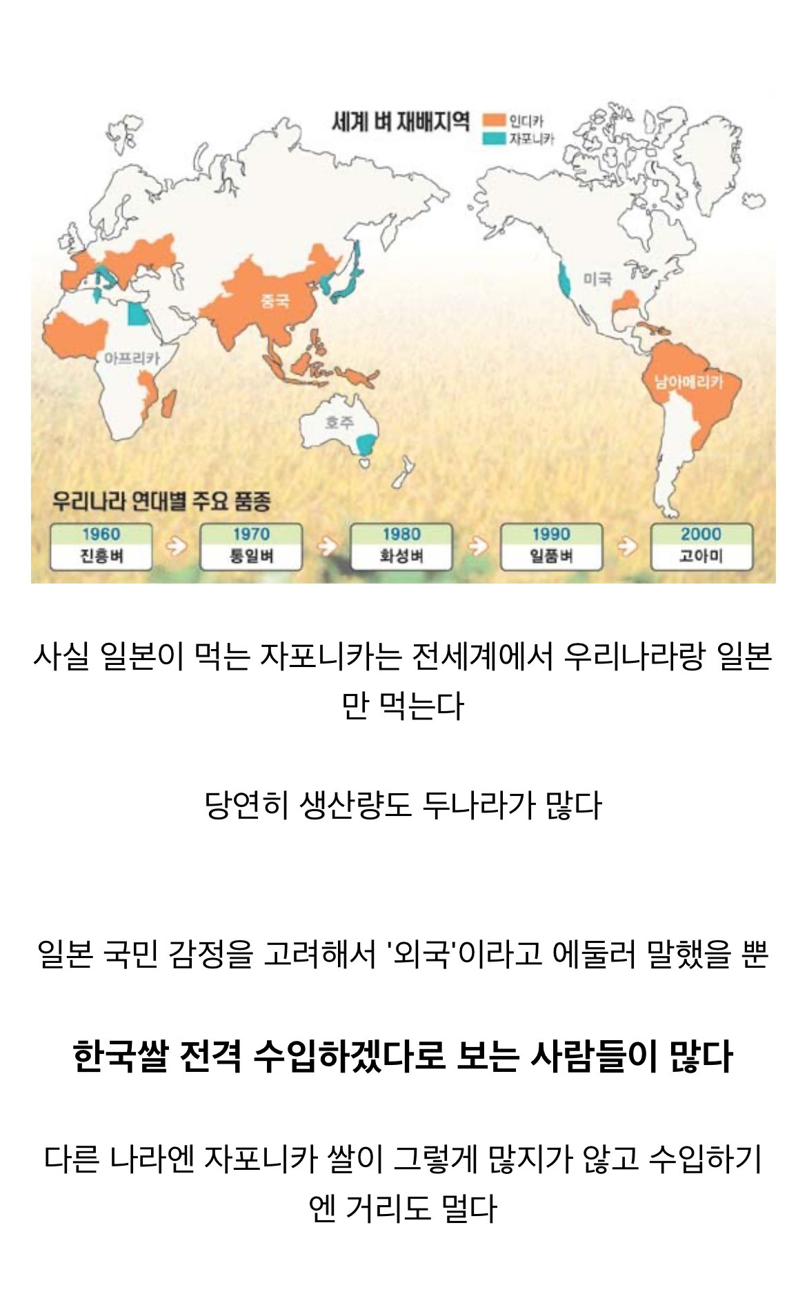 펀쿨섹좌 무관세 외국쌀 수입 선언의 중요한 부분