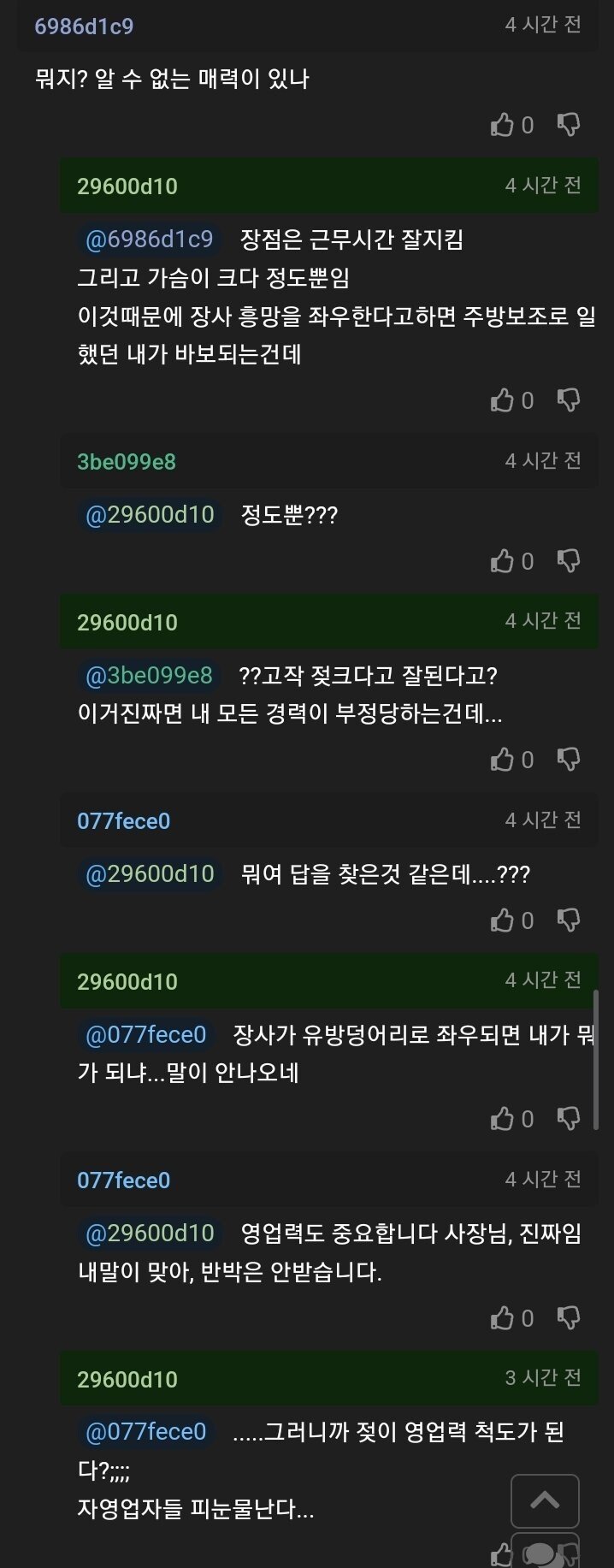 여직원 때문에 쌓아온 장사 경험이 부정당한 사장