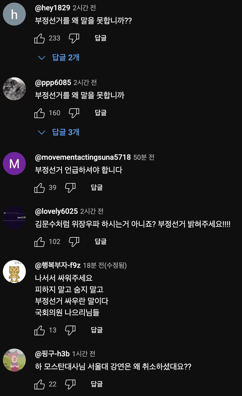 개딸 나라 망하는 길 오세훈 극우 유튜버 두 눈 의심 