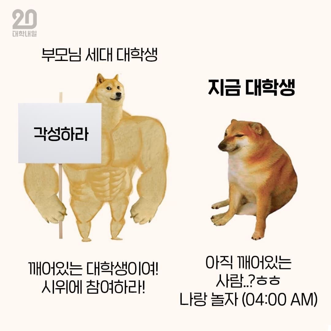 예전 대학생 vs 요즘 대학생