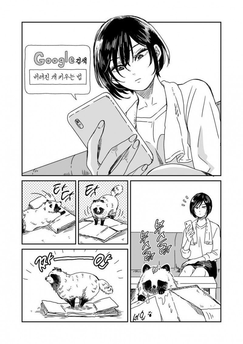 비 오는 날 개를 주은 여자.manhwa