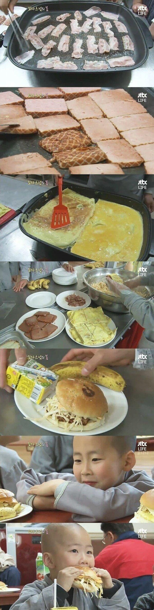 고기를 먹는 스님