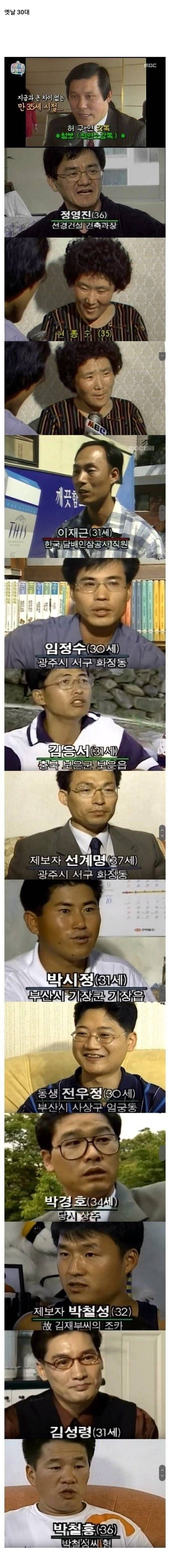 옛날 30대 얼굴
