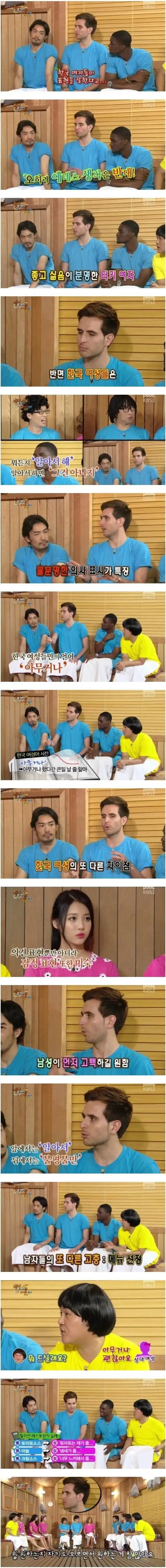 터키남자가 말하는 한국 여자들 표현 방식