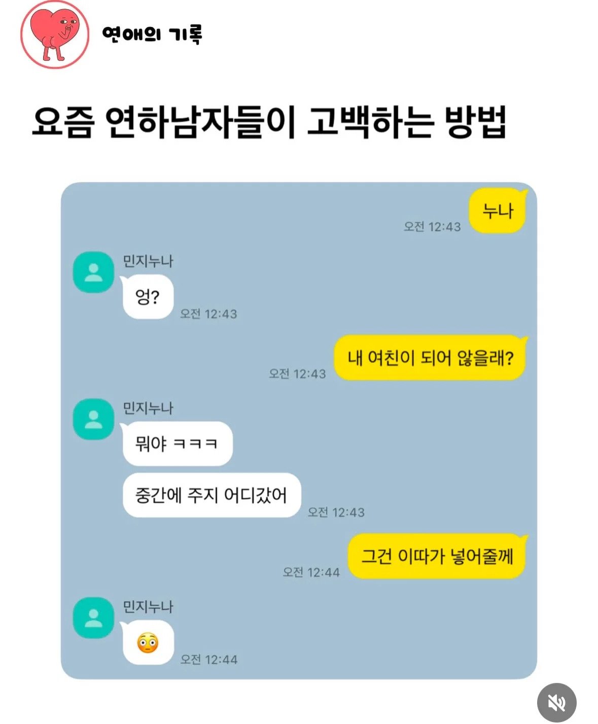 요즘 남자의 고백법