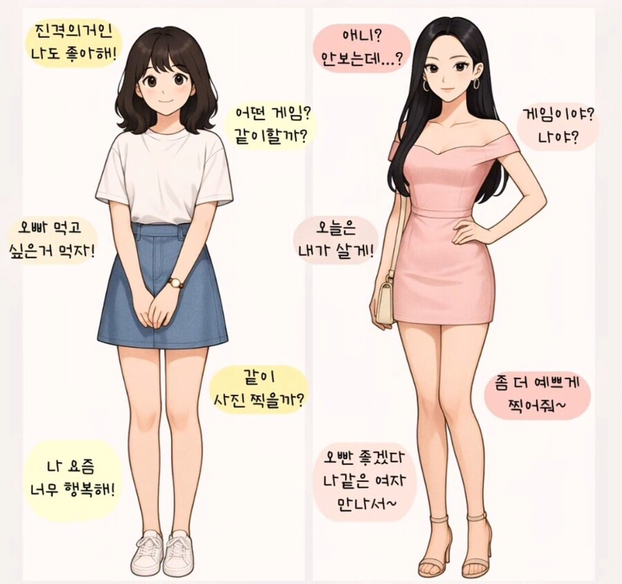 남자들 사이에서 많이 갈린다는 여자친구 취향