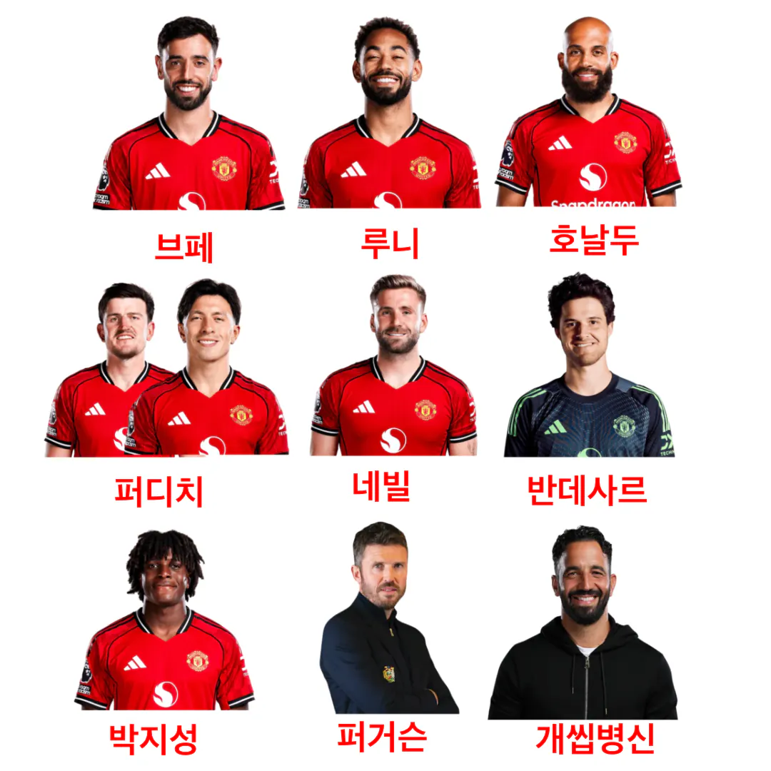 다시 지은 맨유 선수들 이름