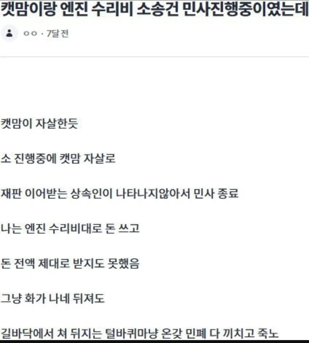 길고양이 내 차 엔진룸에 들어가 죽었을때 꿀팁 .jpg