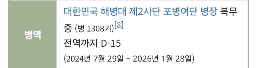 벌써 군 전역 14일 남은 연예인