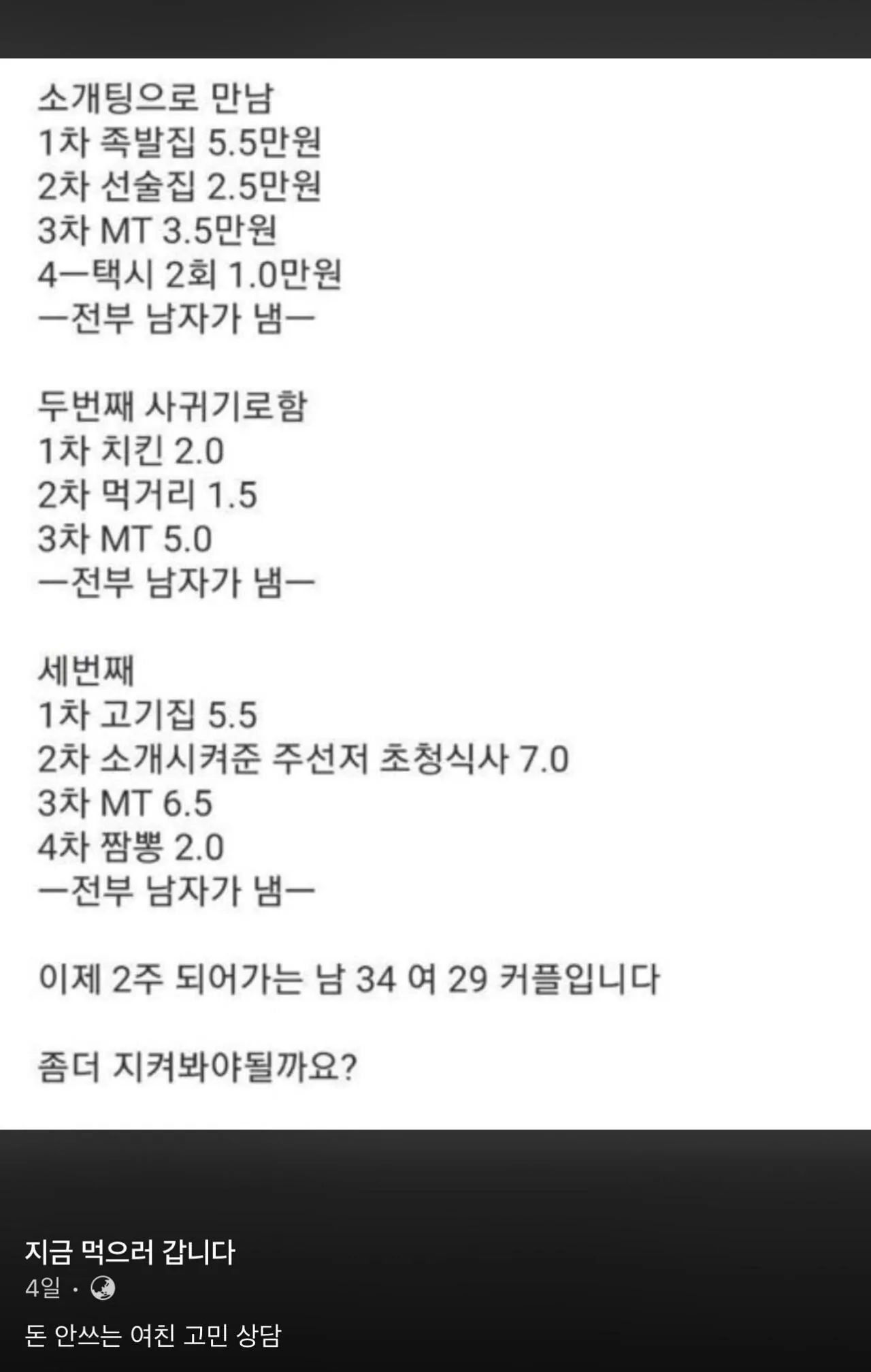 돈 안쓰는 여친 근황