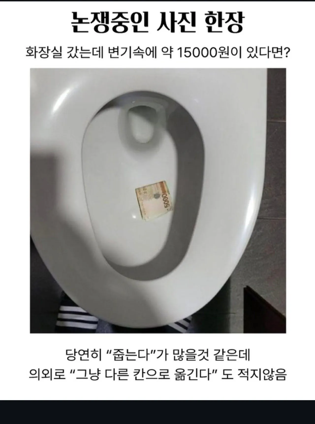 줍는다 VS 안줍는다