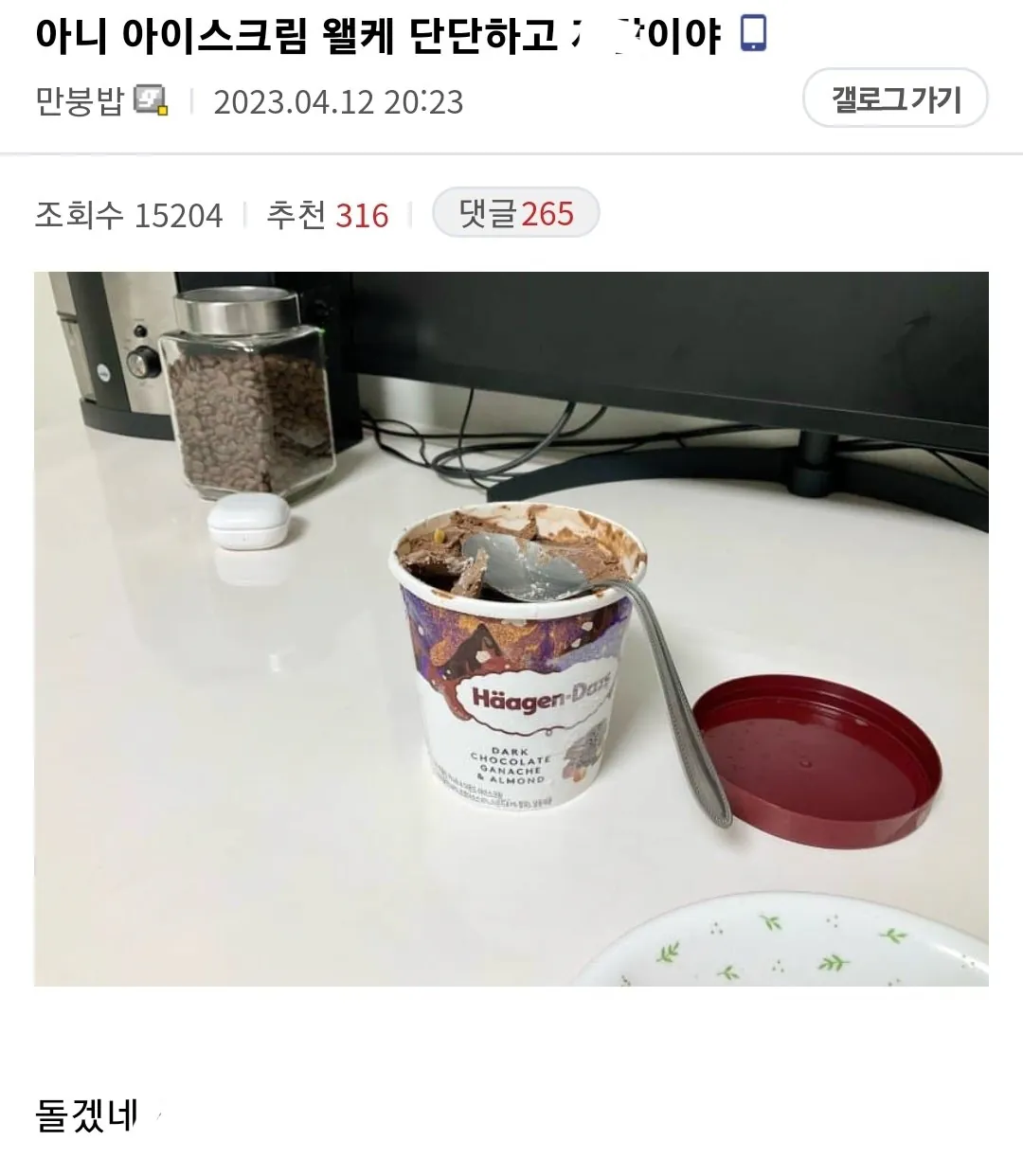 하겐다즈 먹으려다 망한 디시인
