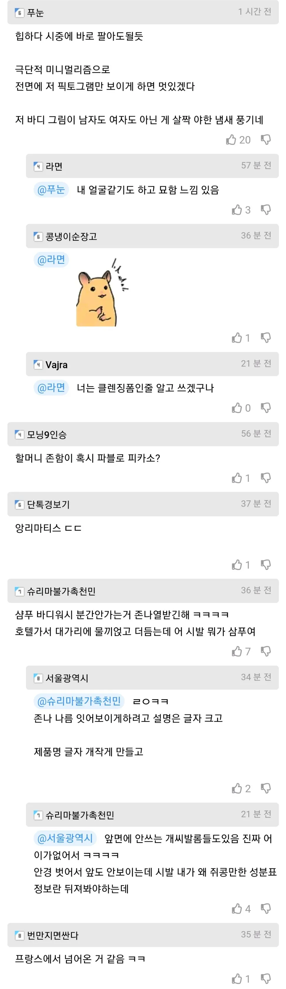 할머니 집에서 발견한 샴푸통과 바디워시통