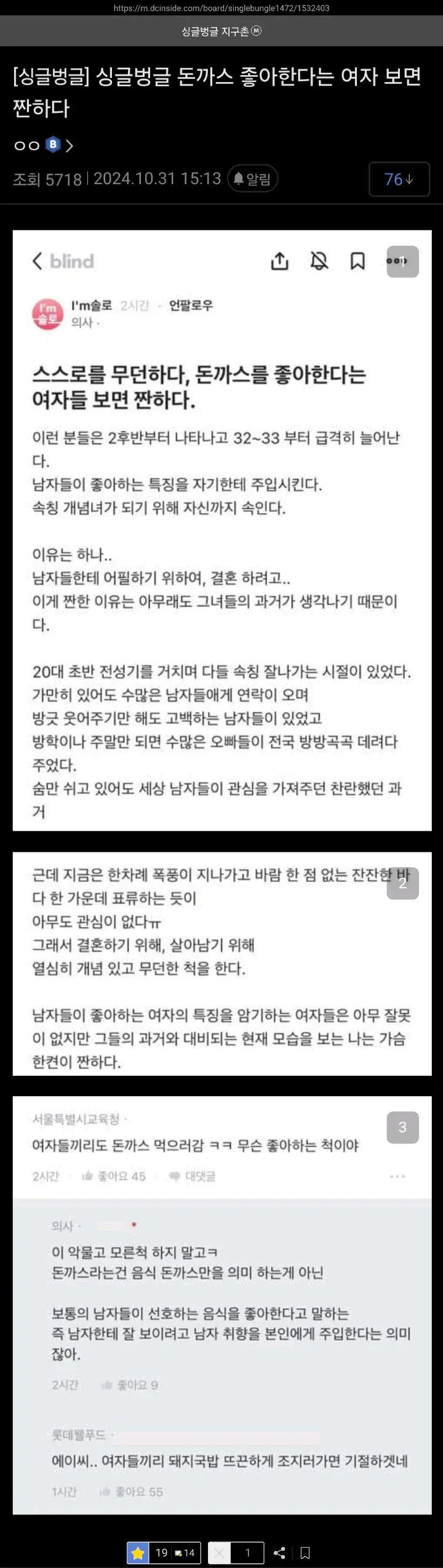 돈까스 좋아하는 여자보면 안쓰럽다는 사람