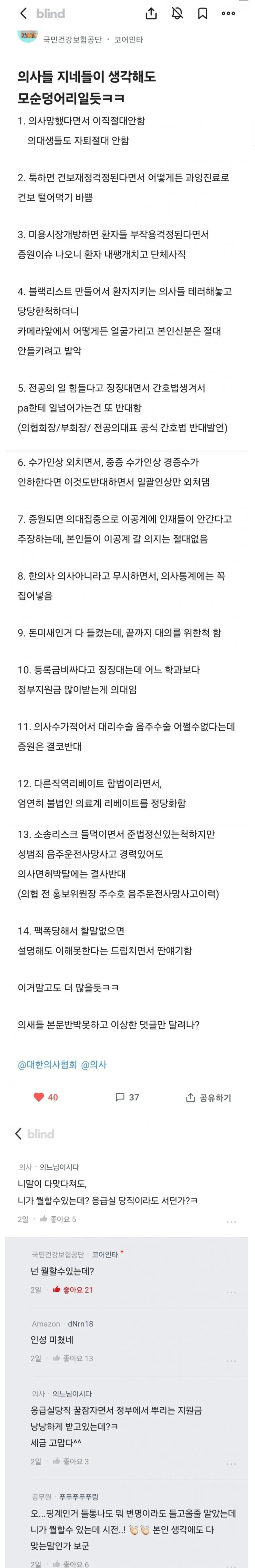  건보공단 직원이 말하는 의사들의 모순