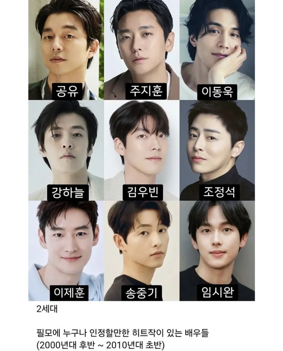 세대별 남자배우 변천사