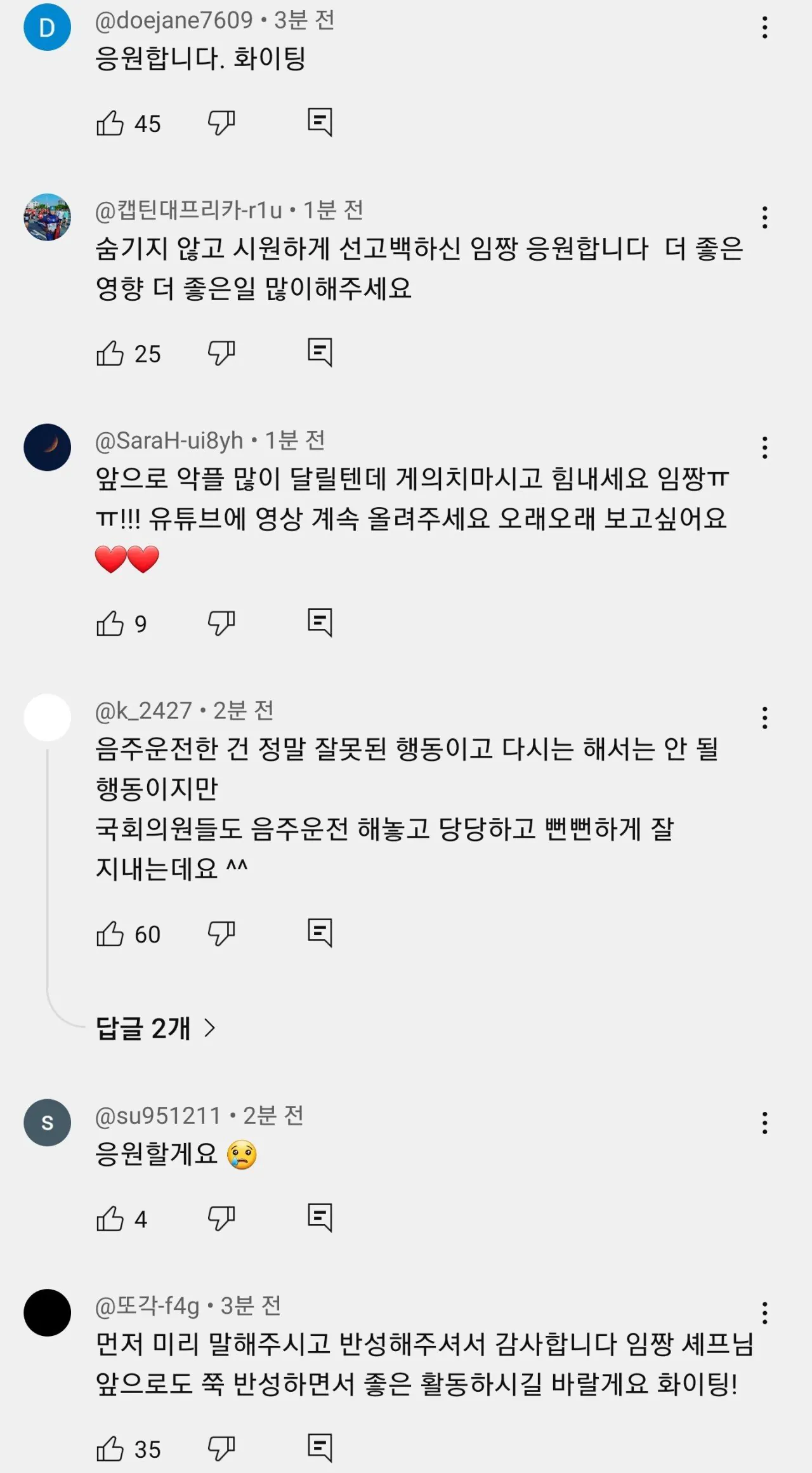 임성근 사과문 댓글..