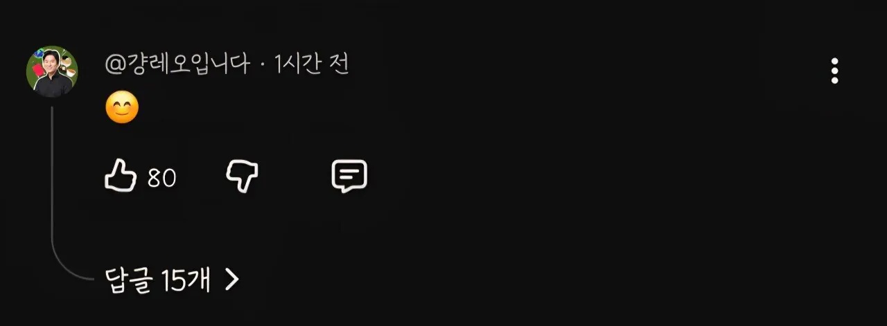 최강록 식덕후 채널에 댓글 남긴 강레오