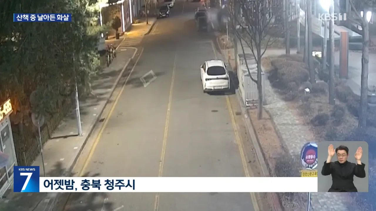 산책 중 날아든 화살 용의자 2명 추적