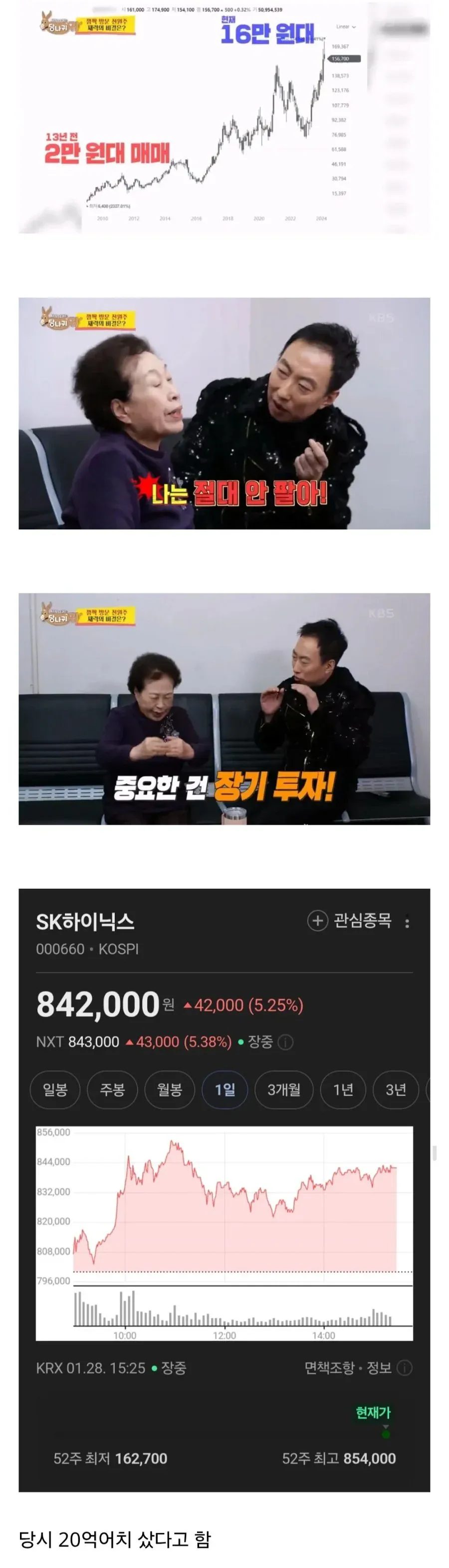 15년전 하이닉스 주식을 2만원대에 들어간 배우