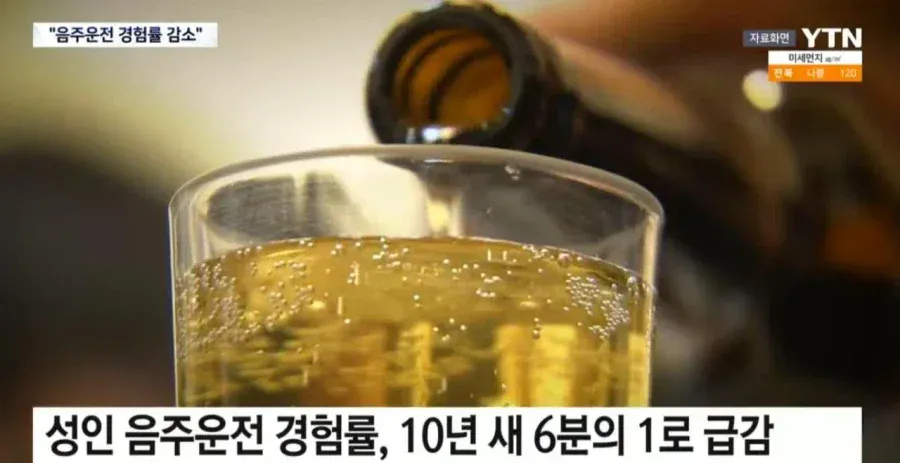 음주운전이 급감하고 있다는 한국