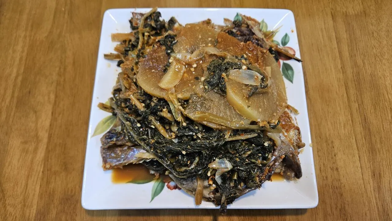 저녁 시레기생선조림
