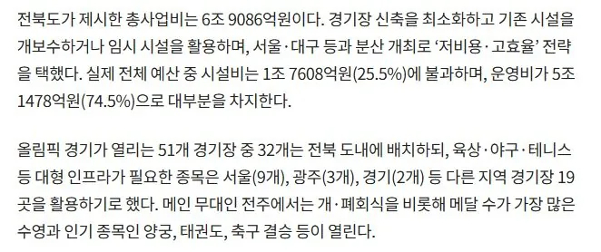 전주 올림픽 유치 후보지 선정 이유에 대해 알아보자