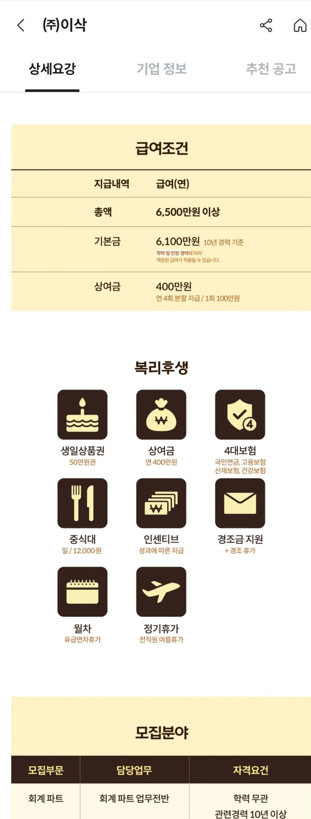 이삭토스트 10년차 연봉