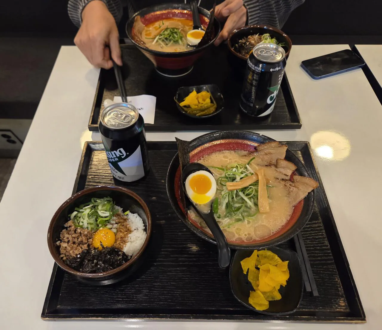오늘 저녁: 라멘과 간장계란밥