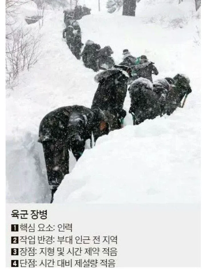 각 군별 제설작업