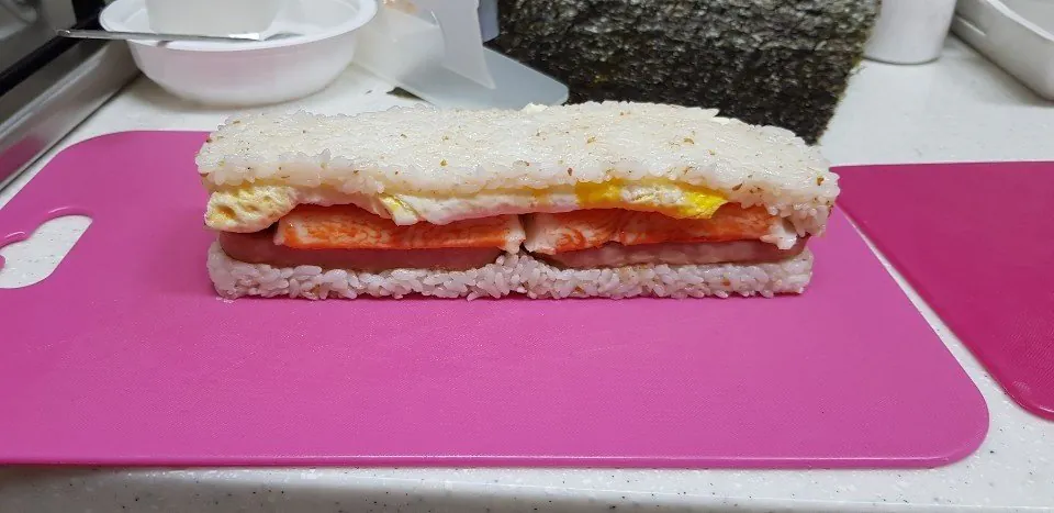 무스비 스팸 크래미 김밥 만들기
